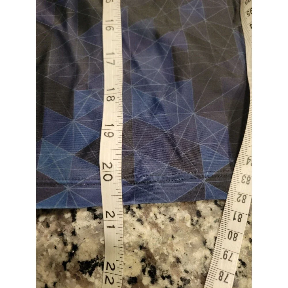361° Swim Shorts Mens 3XL Geometric‎ Blue Black Lined Drawstring Trunks